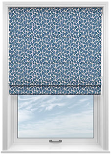 Land & Shore Oak Leaf, Blue - Twist&Fit Roman Blind